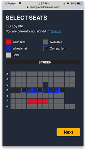 O'Neil Cinemas Ticketing